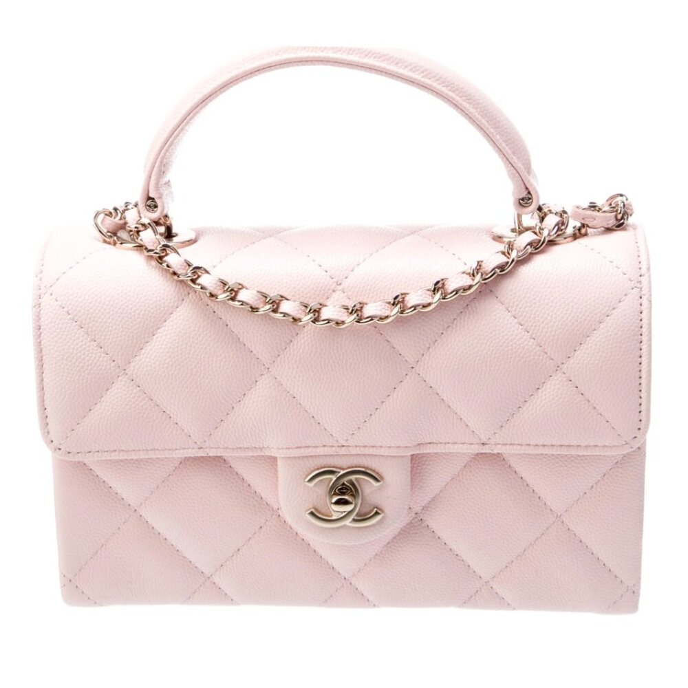 Chanel 25S Top Handle Purse with Chain Light Pink